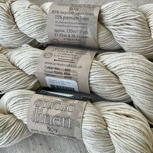 Erika Knight Studio Linen DK Yarn - Colorway 400 “Milk”